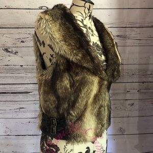Brown Mink Faux Fur Vest size M